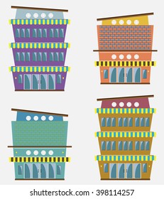 Set of Modern restaurant building