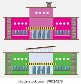 Set of Modern restaurant building