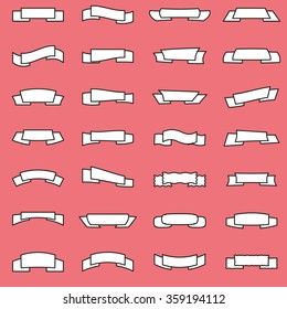Set of modern ribbons for design