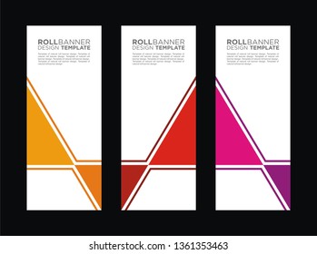 set of modern roll banner design templates