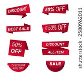 Set of modern sale and discount labels