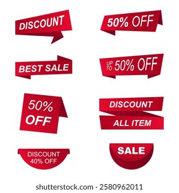 Set of modern sale and discount labels