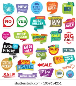 Set of modern sale stickers