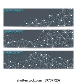Set of modern science banners