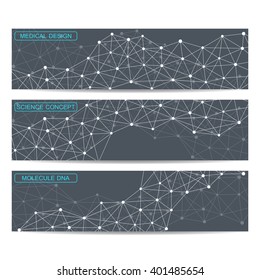 Set of modern science banners