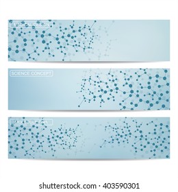 Set of modern science banners