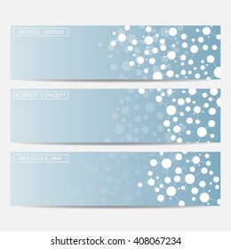 Set of modern science banners.