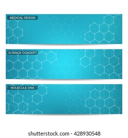 Set of modern science banners