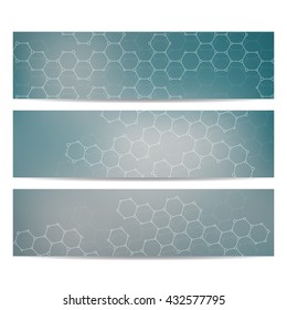 Set of modern science banners