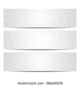 Set of modern science banners. Molecule structure of DNA and neurons