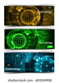 Set of modern scientific banners
