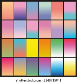 Set of Modern screen vector background. Color template for mobile app