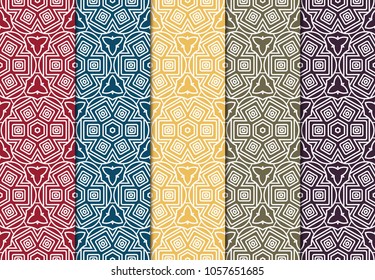 Set of modern seamless pattern background. Vector illustration for design. Abstract geometric. Fashion design, print, wallpaper and decoration.