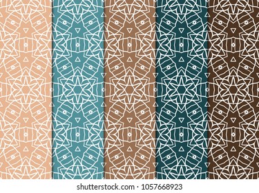 Set of modern seamless pattern background. Vector illustration for design. Abstract geometric. Fashion design, print, wallpaper