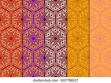 Set of modern seamless pattern background. Vector illustration for design. Abstract geometric. Fashion design, print, wallpaper geometric ornament.