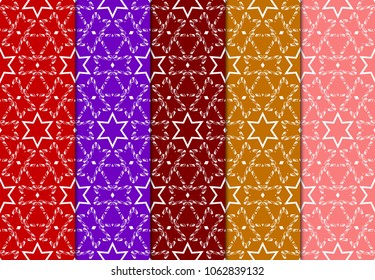 Set of modern seamless pattern background. Vector illustration for design. Abstract geometric. Fashion design, print, wallpaper geometric ornament.