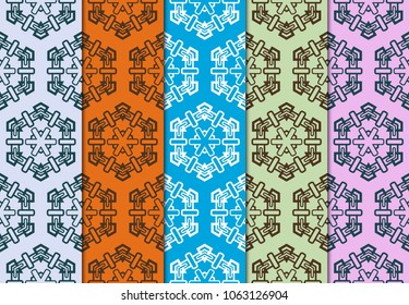 Set of modern seamless pattern background. Vector illustration for design. Abstract geometric. Fashion design, print, wallpaper and decoration.
