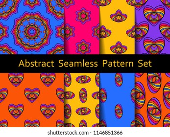 Set of modern seamless pattern backgrounds. Nice and beautiful vector grafic illustration