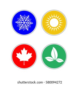 Set of modern season colored icons. Weather forecast. Vector design