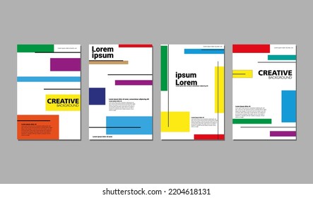 Set of Modern Shape Abstract Cover Design  Vector illustration Eps10