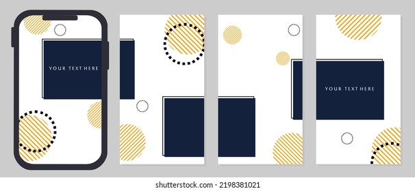 set of modern and simple geometric style social media story templates.