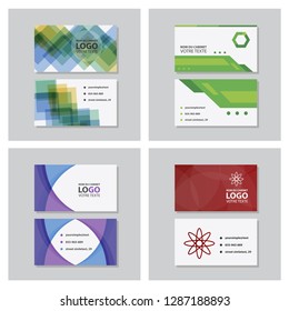 Set of modern simple light business card template with flat user interface