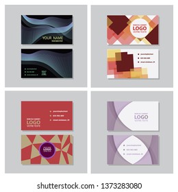 Set of modern simple light business card template with flat user interface