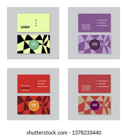 Set of modern simple light business card template with flat user interface