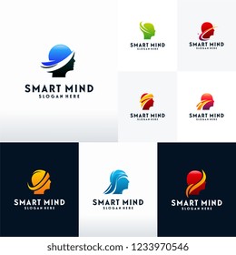 Set of Modern Smart Mind logo designs concept vector, Collection of  Head Care logo template
