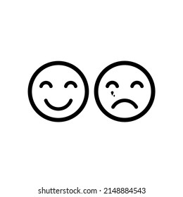 Set Modern Smile Sad Vector Illustration Stock Vector (Royalty Free ...