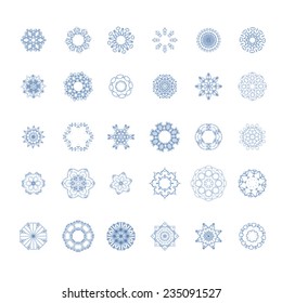 set of modern snowflakes