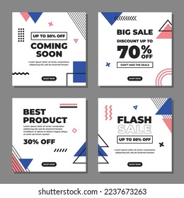 set of modern social media post template 