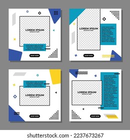 set of modern social media post template 