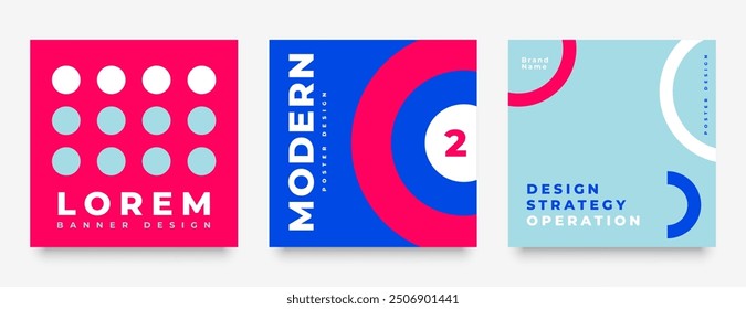 set of modern social media post banner for online promotion vector