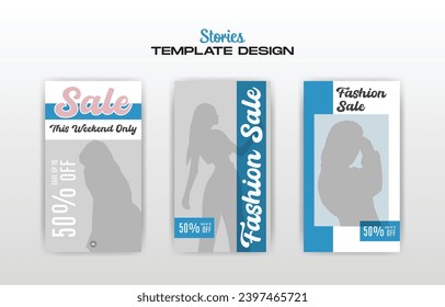 set of modern social media story template, fashion story template