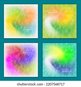 Set Modern soft mesh gradient color with geometric shape and digital vibrant colorful background