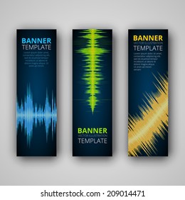 A set of modern sound vector banners