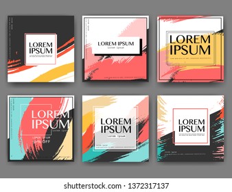 Set of modern square banner design for social media, Promotion square sale banner, Vector illustration. 