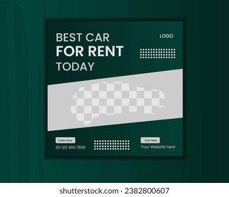 Set of modern square banner template design for car rental promotion. Usable for social media post and web ads.