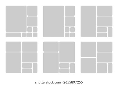 set of modern square bento layout system can be used for aesthetic feed planner or brand board