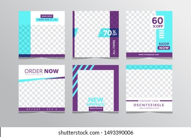Set modern square editable banner template.Suitable for social media post and web