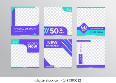 Set Modern Square Editable Banner Template.Suitable For Social Media Post And Web