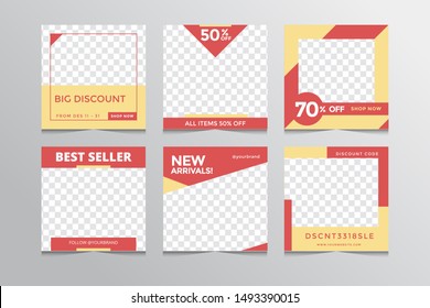 Set modern square editable banner template.Suitable for social media post and web
