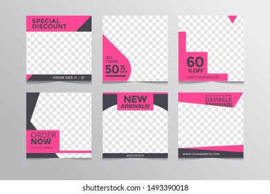 Set modern square editable banner template.Suitable for social media post and web,