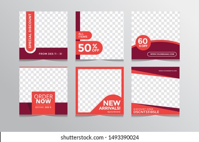 Set modern square editable banner template.Suitable for social media post and web