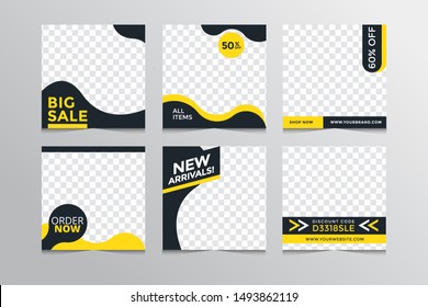 Set modern square editable banner template.Suitable for social media post and web,u002Finternet ads.Vector illustration with photo college