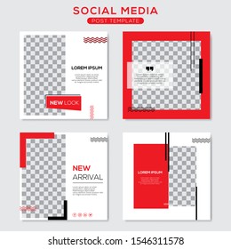 Set modern square editable banner template. Minimalist design. Suitable for social media post and web. Vector illustration with photo college.