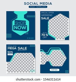 Set modern square editable banner template. Minimalist design. Suitable for social media post and web. Vector illustration with photo college.