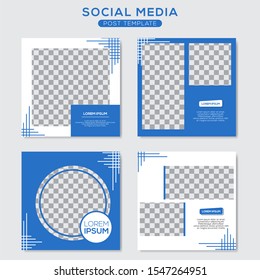 Set modern square editable banner template. Minimalist design. Suitable for social media post and web. Vector illustration with photo college.