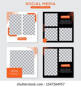 Set modern square editable banner template. Minimalist design. Suitable for social media post and web. Vector illustration with photo college.
